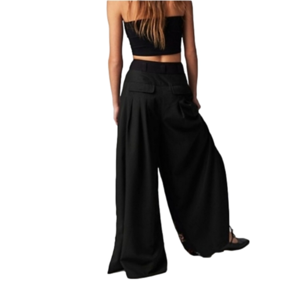 Free People Embroidered Wide Leg Trousers Sz 4, NEW - Picture 3 of 11